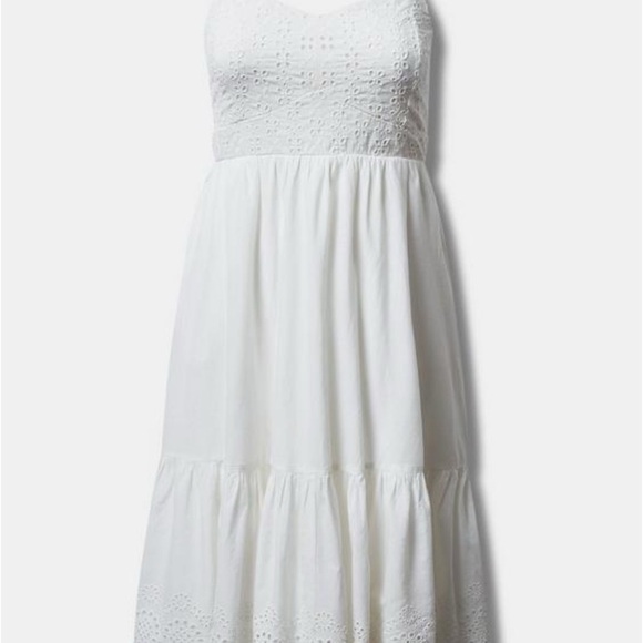 TORRID SIZE 6 Festi Eyelet & Gauze Button Front Midi Dress - Picture 3 of 4